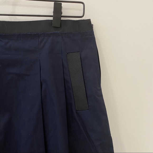 J. Crew navy skirt with black ribbon trim - Picture 3 of 5